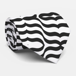 Cravate noir + blanc zèbre rayure motif moderne
