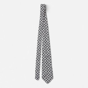 Cravate Noir de berger allemand sur le gris