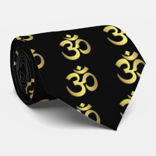 Cravate Noir de symbole d'Aum (OM)