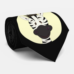 Cravate Noir drôle de bande dessinée de zèbre