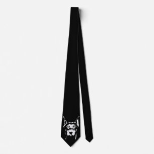 Cravate noir et blanc de dobermann de bruit d'art