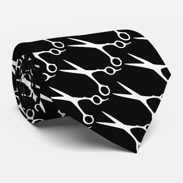 Cravate noir et blanc pour le coiffeur de coiffeur (Roulé)