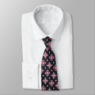 Cravate Noir et rose