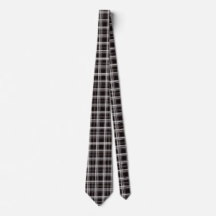 Cravate Noir Fenêtre Plaid Grid Stripes Design Motif