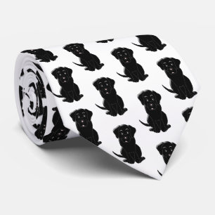 Cravate Noir Labrador Chien Design