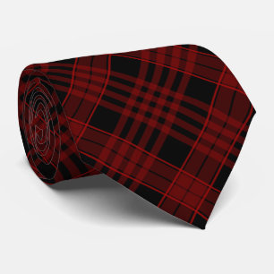 Cravate Noir original de plaid avec le rouge