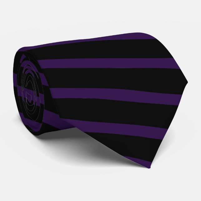 CRAVATE NOIR -PURPLE STRIPE —COULEUR ARRIÈRE - PLAN CHANGE (Roulé)