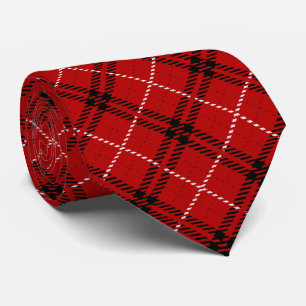 Cravate Noir rouge et blanc Plaid Noël