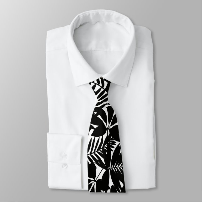 Cravate Noir tropical (Attaché)