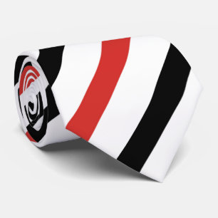 Cravate noire blanche rouge de motif de rayure