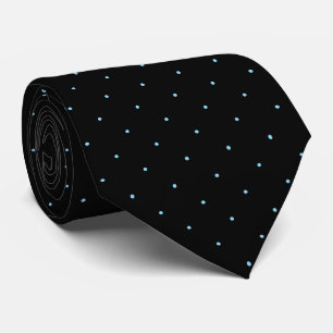 Cravate noire classique et à pois bleu clair pour
