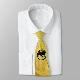 Cravate noire de la veine d'or Dragon