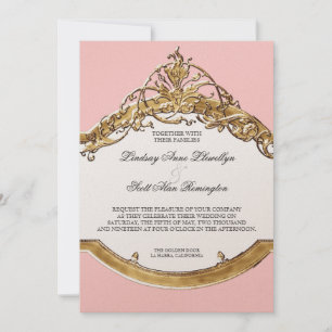 Cravate noire Elégance 2, Mariage d'or Invitations