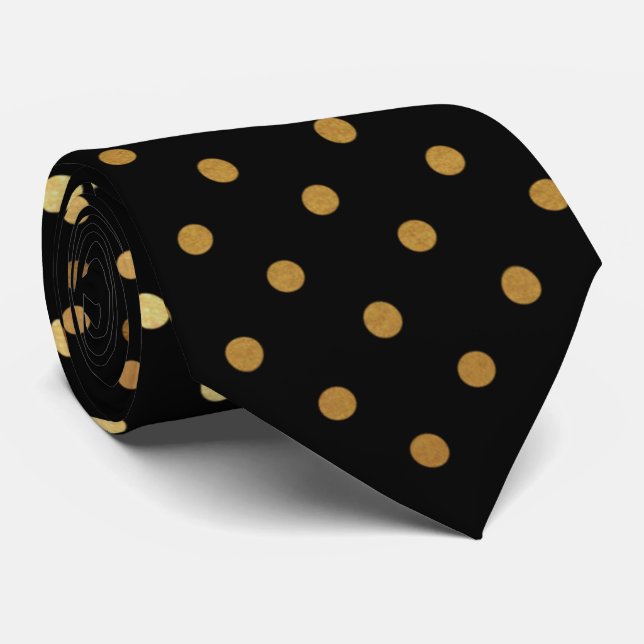 cravate noire élégante de motif de point de polka (Roulé)