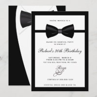 Cravate noire, invitation à la soirée cocktail