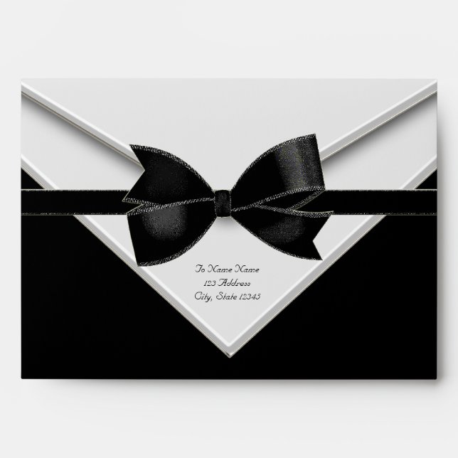Cravate noire noire Tuxedo noir Enveloppes noires (Devant)