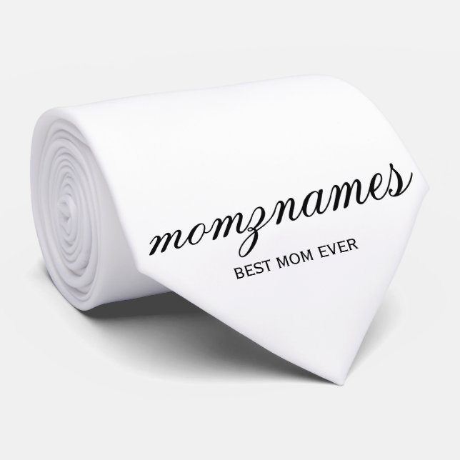 Cravate Nom de la calligraphie personnalisée de la meilleu (Roulé)