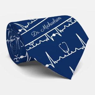 Cravate Nom du médecin Médicale Cardiogramme Cardiogramme 