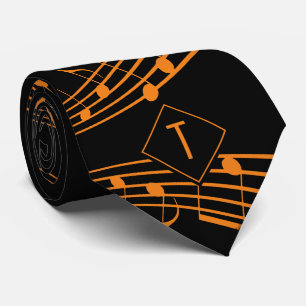 Cravate NOTES MUSICALES ÉTIQUETTES  Monogramme