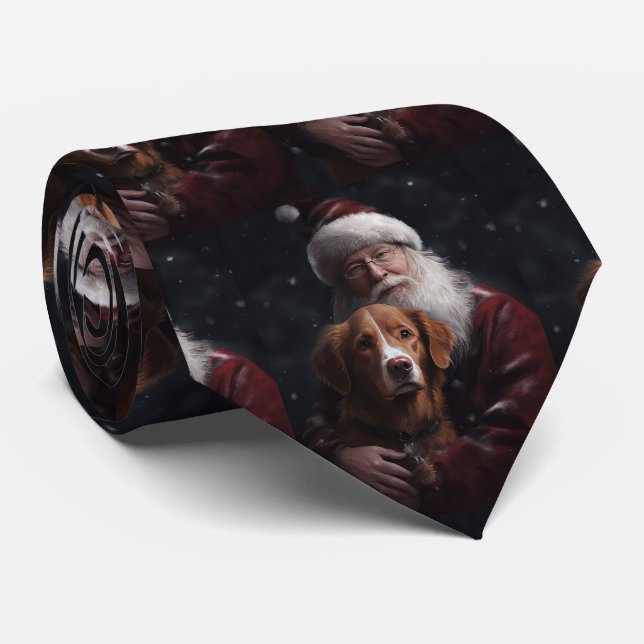 Cravate Nouvelle-Écosse Duck Toller Avec Le Festif Du Père (Roulé)