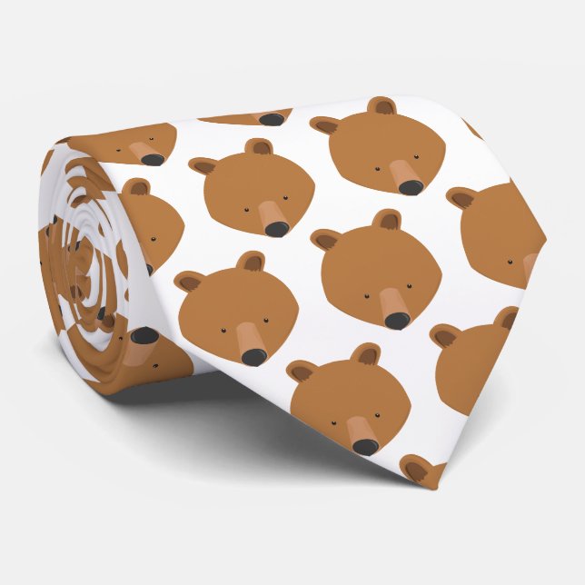 Cravate Novelty Bear Animal (Roulé)