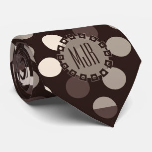 Cravate Nuances de Brown Bold Pois Monogramme
