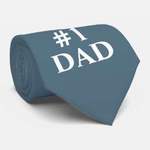 Cravate Numéro Un Papa Dusty Bleu Blanc Personnalisé