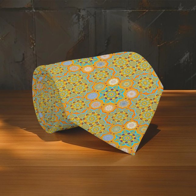 Cravate Octo brightener arabesque maure style tangerine (Créateur téléchargé)