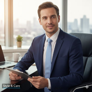 Cravate officielle en bande de couleur bleue