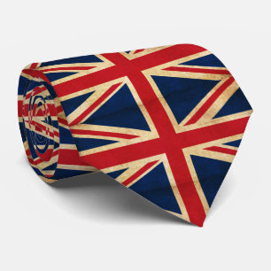 Cravate Old Vintage Grunge United Kingdom Flag Union
