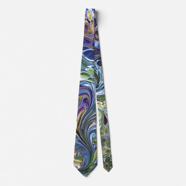 Cravate Olive vert, purple blue burgundy (Devant)
