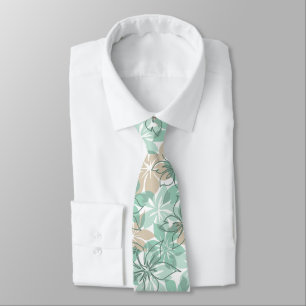 Cravate Olowalu Hibiscus Camouflage Hawaïen - Menthe