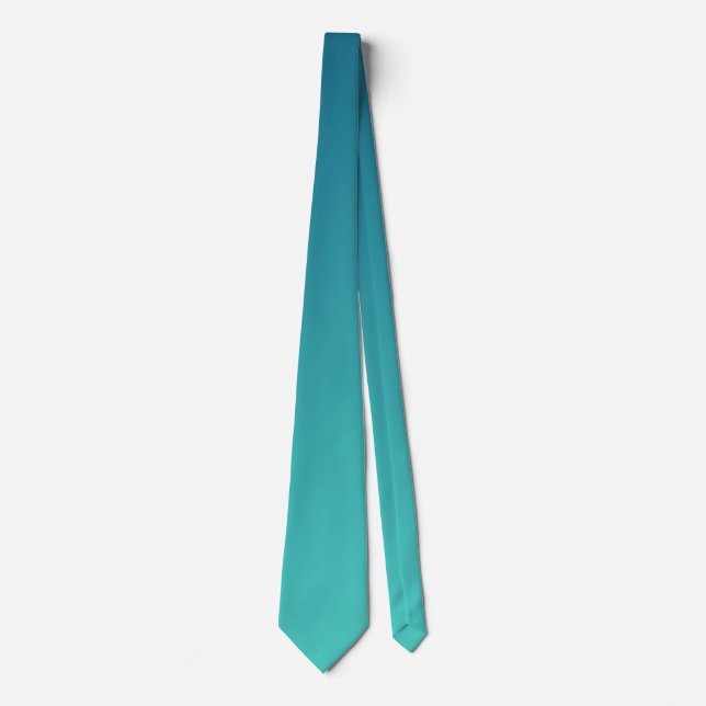 Cravate Ombre de dégradé bleu foncé et Cyan Aqua doux (Devant)