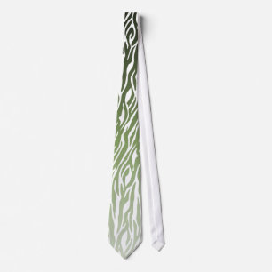 Cravate Ombre d'impression Wild Green Zebra