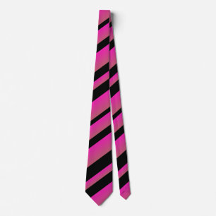 Cravate Ombre Hot Pink Black Multi Diagonal Stripes