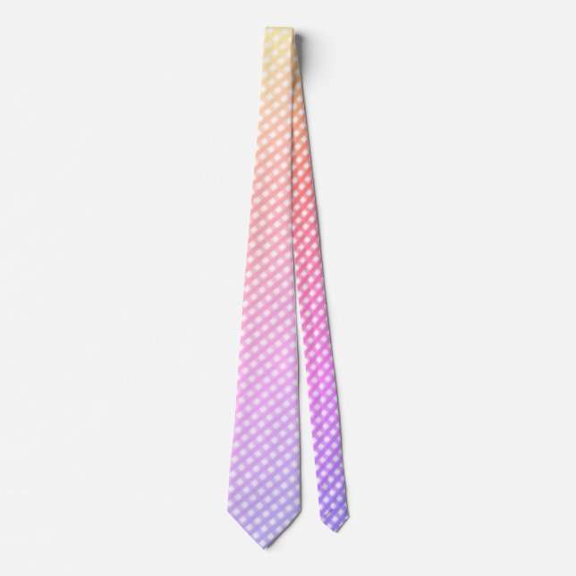 cravate "Ombre Pastel Rainbow En vichy Check" (Devant)