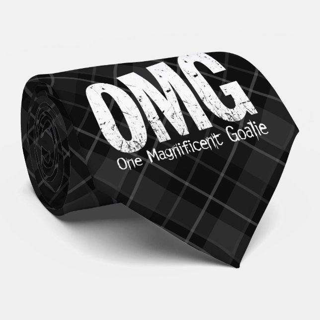 Cravate OMG : Un gardien de but magnifique (hockey) (Roulé)
