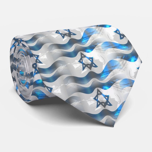 Cravate Ondulez votre drapeau israélien (Roulé)
