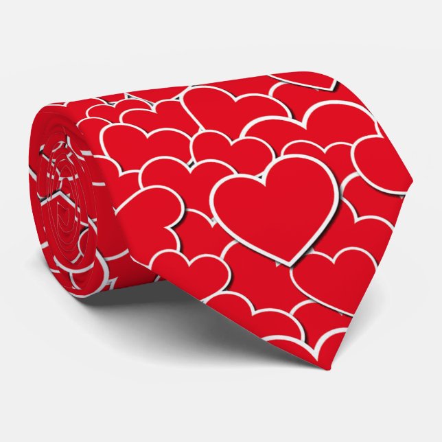 Cravate OPUS Coeurs de la Saint-Valentin (Roulé)