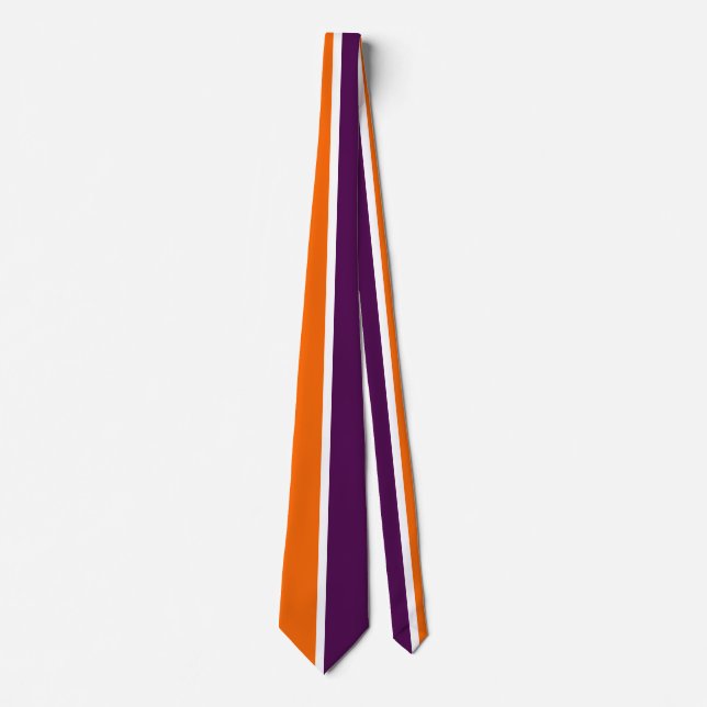 Cravate Orange blanc violet couleur pâle Conception des bl (Devant)