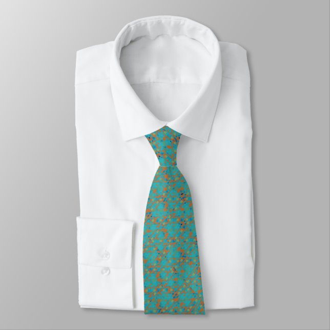 Cravate Orange croisée de turquoise de Criss de mosaïque (Attaché)