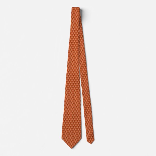 Cravate Orange Dragon Scale (Devant)