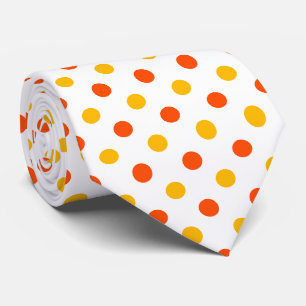 Cravate Orange et points jaunes blancs