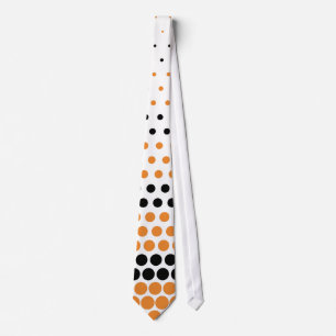 Cravate Orange et Polka noir modernes au cadmium