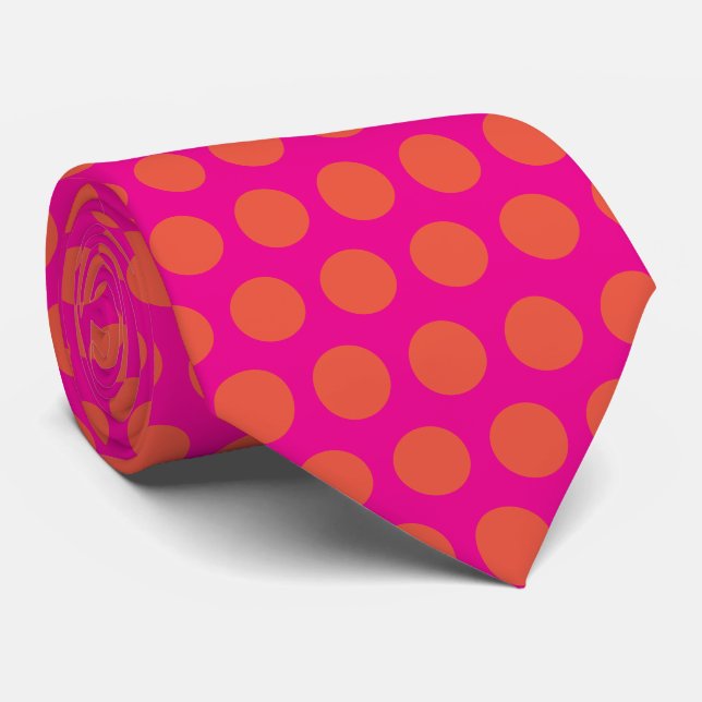Cravate Orange rose Abstrait Motifs personnalisé Favoriser (Roulé)