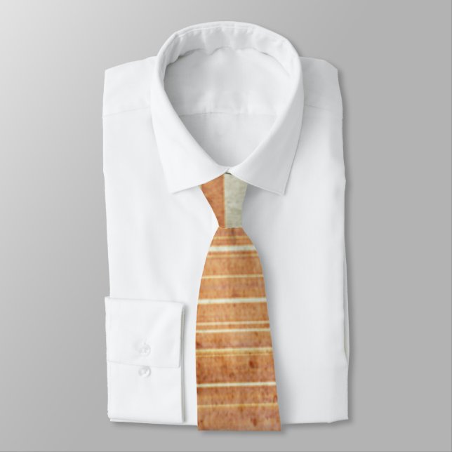 Cravate Orange rouille et crème (Attaché)