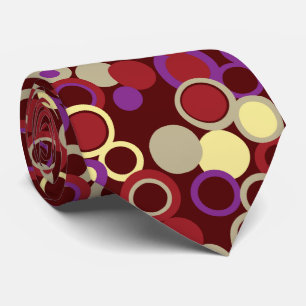 Cravate Orbs Polka Dot Bourgogne Imprimé recto verso