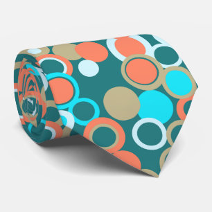 Cravate Orbs Polka Point Turquoise Imprimé recto verso