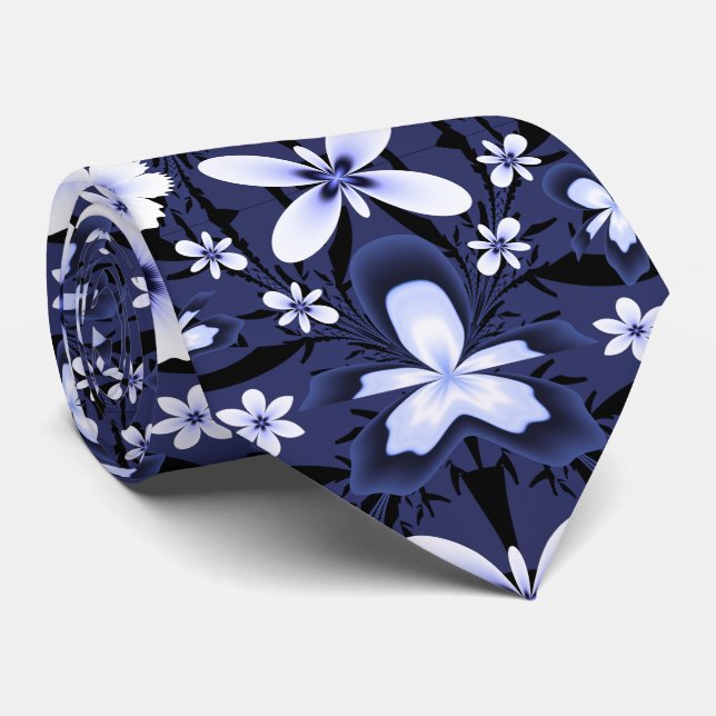 Cravate Orchidée bleue (Roulé)