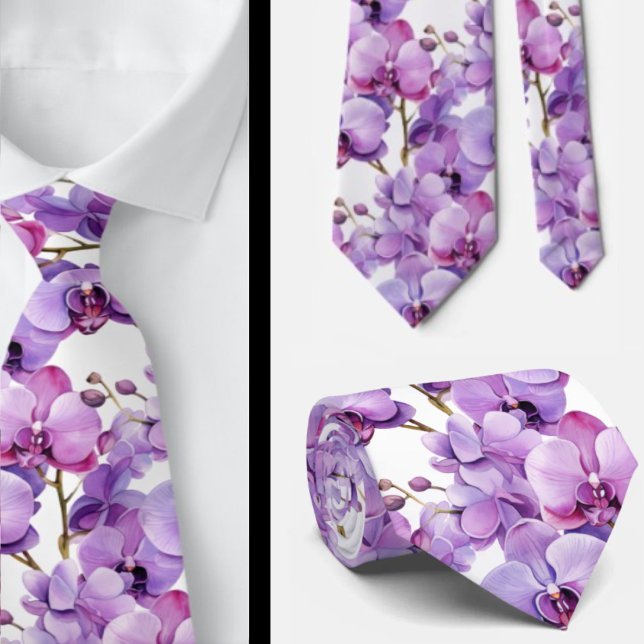 Cravate Orchidée violette (Créateur téléchargé)